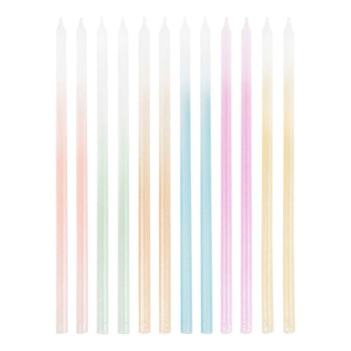 Tall Ombre Cake Candles (pack of 12) Ginger Ray pastel party UK Birthday Candles Tall Ombre Cake Candles (pack of 12)