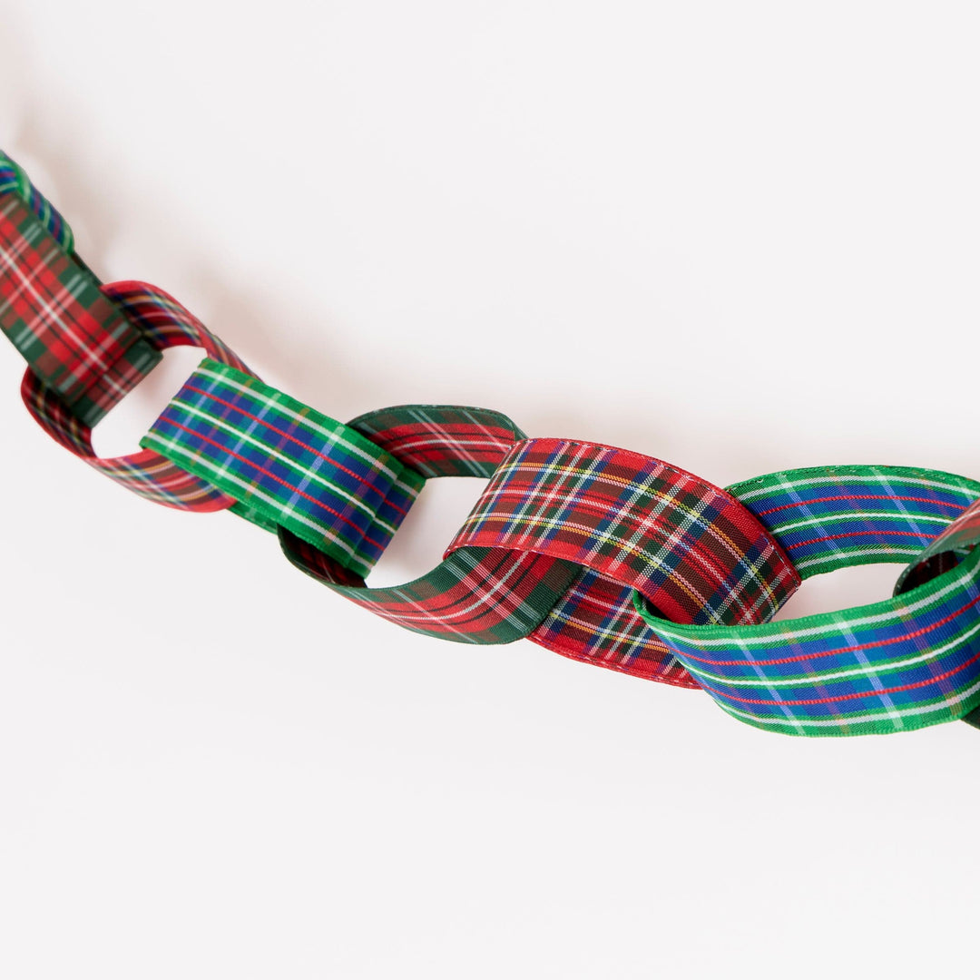 Tartan Chain Link Christmas Garland | Meri Meri Christmas Tartan Bunting Tartan Chain Link Christmas Garland