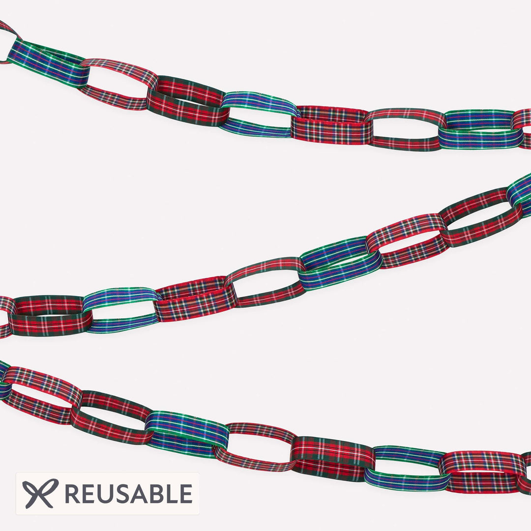 Tartan Chain Link Christmas Garland | Meri Meri Christmas Tartan Bunting Tartan Chain Link Christmas Garland