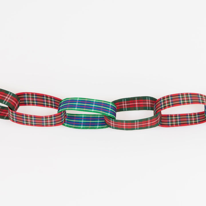 Tartan Chain Link Christmas Garland | Meri Meri Christmas Tartan Bunting Tartan Chain Link Christmas Garland