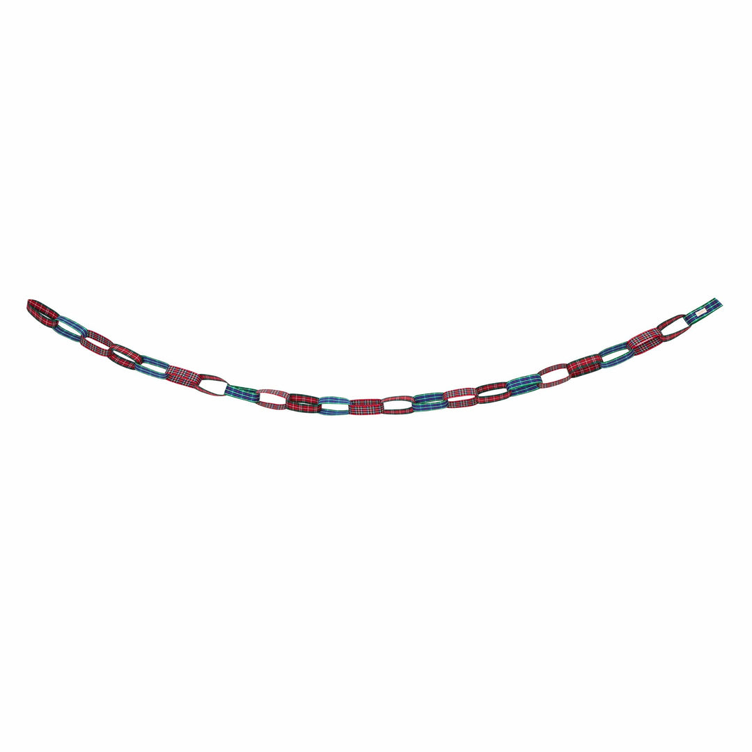 Tartan Chain Link Christmas Garland | Meri Meri Christmas Tartan Bunting Tartan Chain Link Christmas Garland