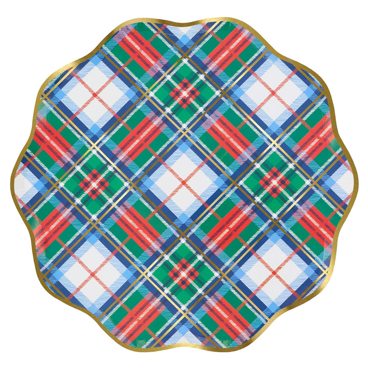 Tartan Mix Large Christmas Party Plates x 8 | Meri Meri Christmas Tartan party plates Tartan Mix Large Christmas Party Plates x 8