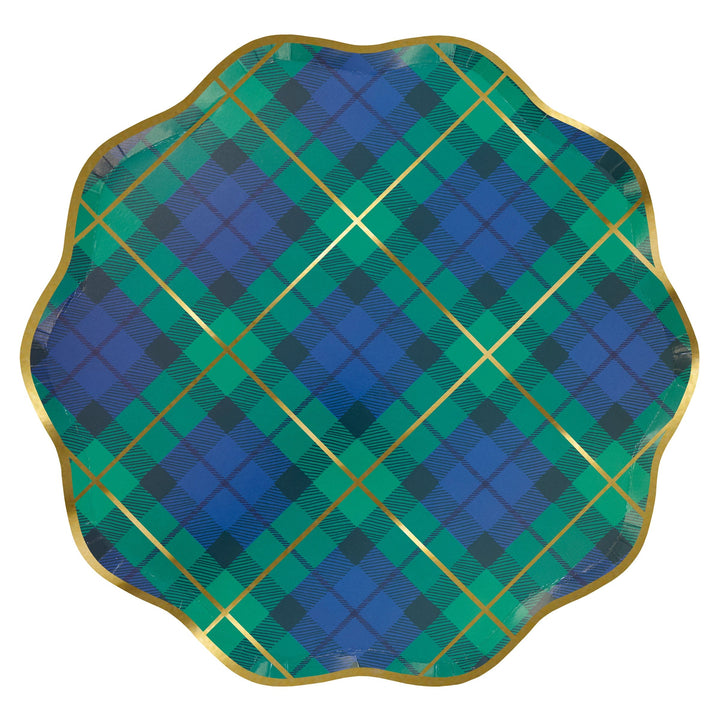 Tartan Mix Large Christmas Party Plates x 8 | Meri Meri Christmas Tartan party plates Tartan Mix Large Christmas Party Plates x 8
