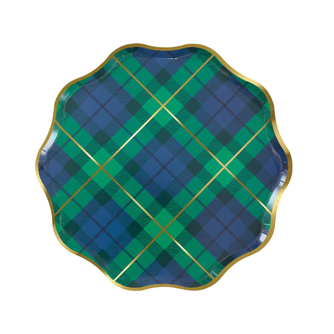 Tartan Mix Small Christmas Party Plates x 8 | Meri Meri Christmas Tartan party plates Tartan Mix Small Christmas Party Plates x 8