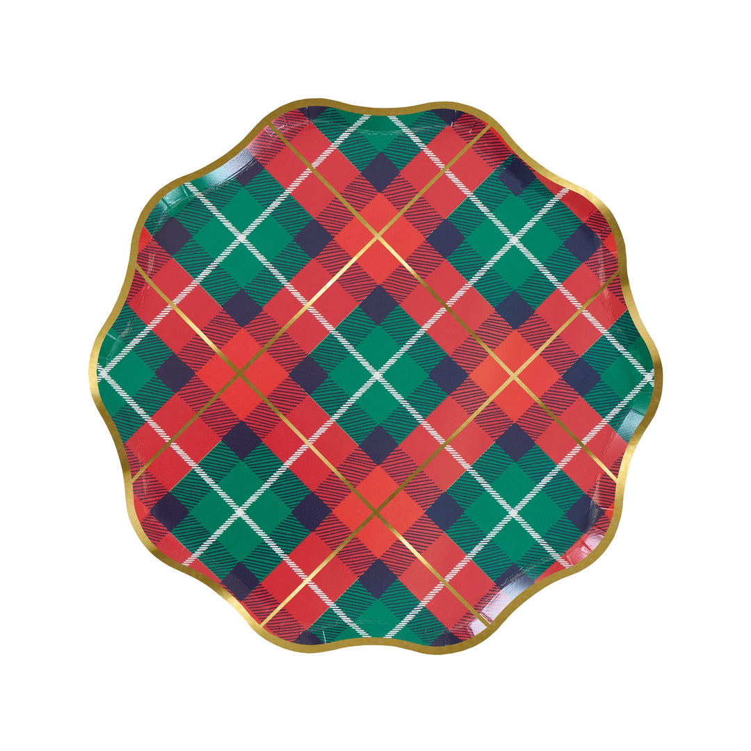 Tartan Mix Small Christmas Party Plates x 8 | Meri Meri Christmas Tartan party plates Tartan Mix Small Christmas Party Plates x 8