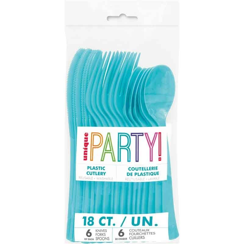Teal Party Cutlery (Pack of 18) Disposable Cutlery Teal Party Cutlery (Pack of 18)