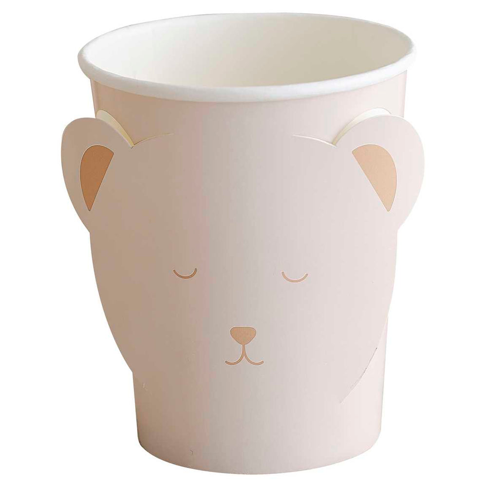 Paper Cup Teddy Bear Baby Shower Party Cups x 8