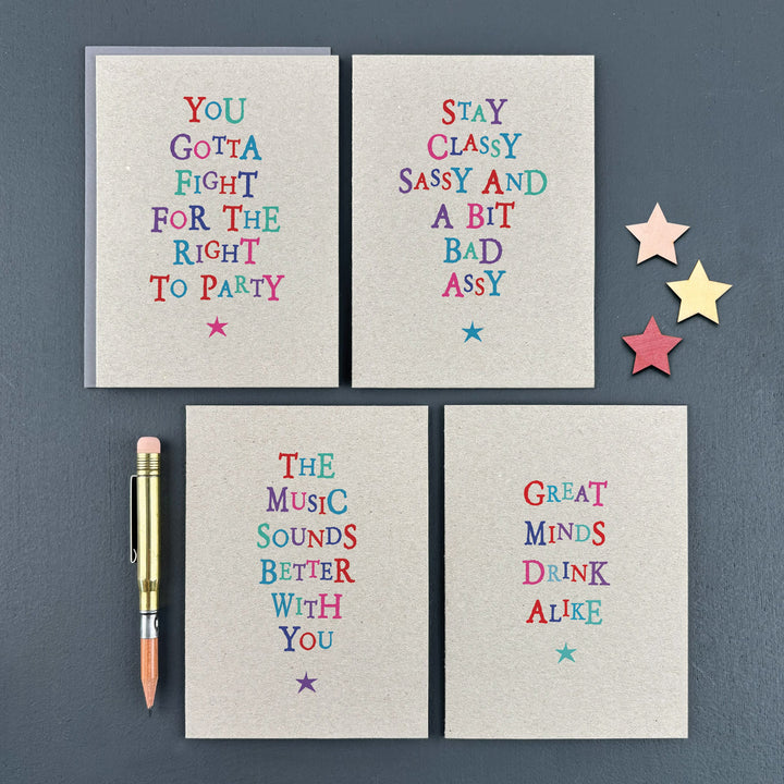 The Music Sounds Better Wobbly Word Card | East of India Greetings Card East of India Wobbly Word Greetings Card - The Music Sounds Better