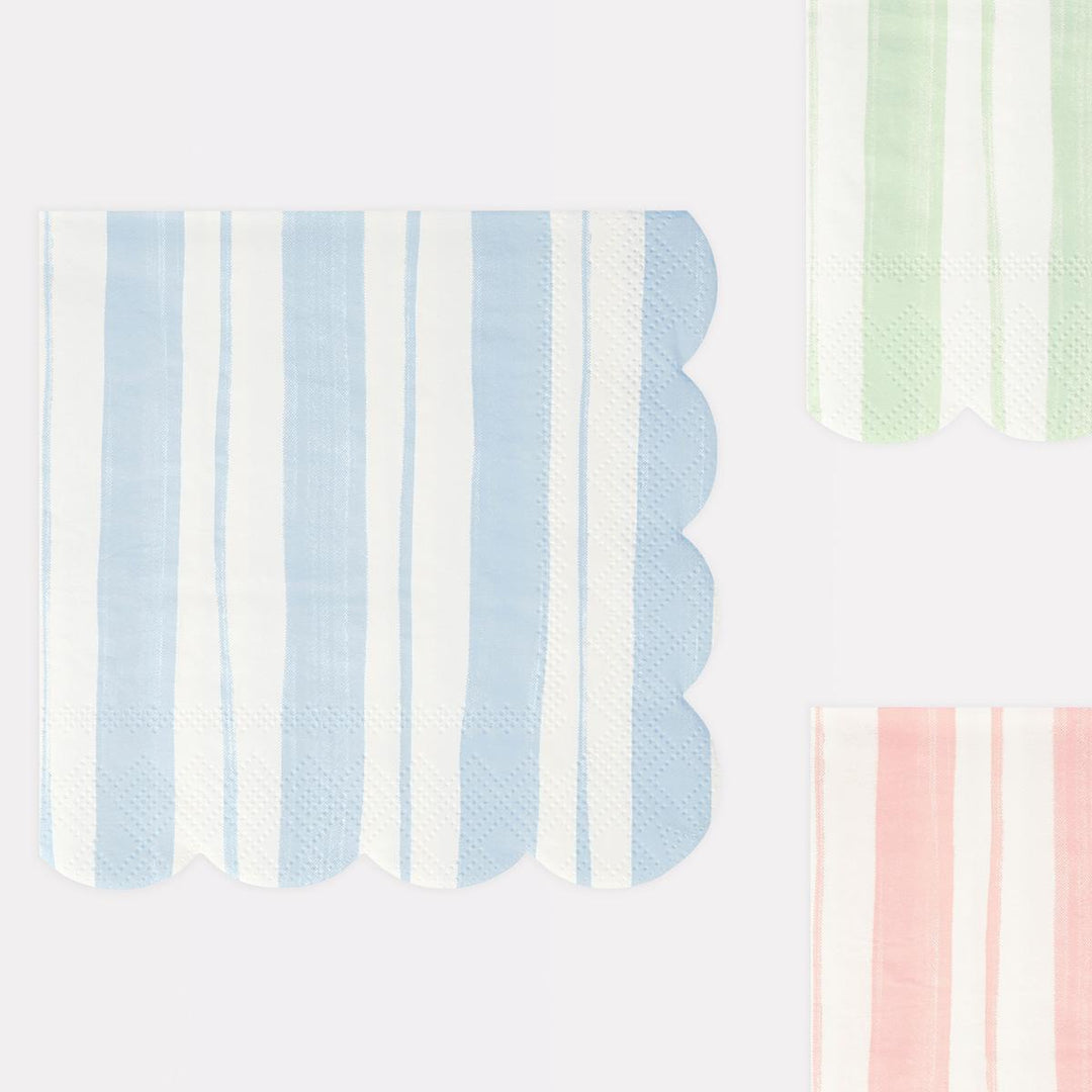 Ticking Stripe Large Party Napkins x 16 party napkins Ticking Stripe Large Party Napkins x 16