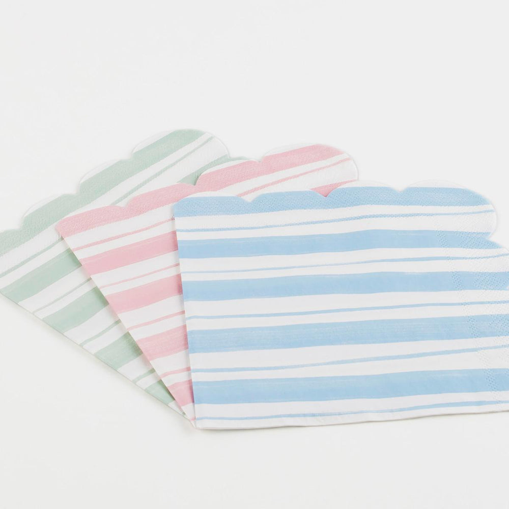 Ticking Stripe Large Party Napkins x 16 party napkins Ticking Stripe Large Party Napkins x 16