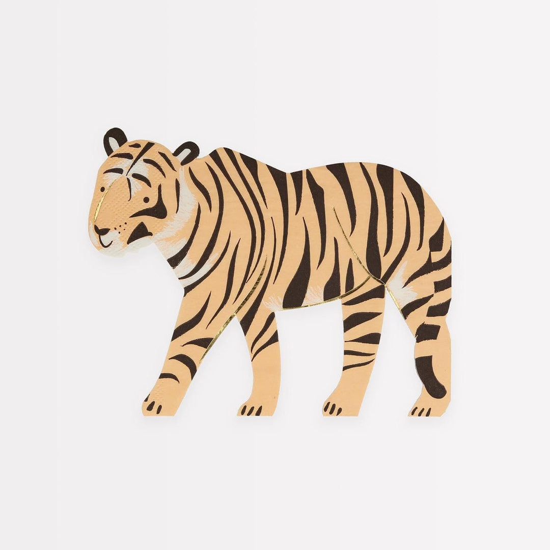 Tiger Party Napkins x 16 | Safari Tableware UK Napkins Tiger Party Napkins x 16