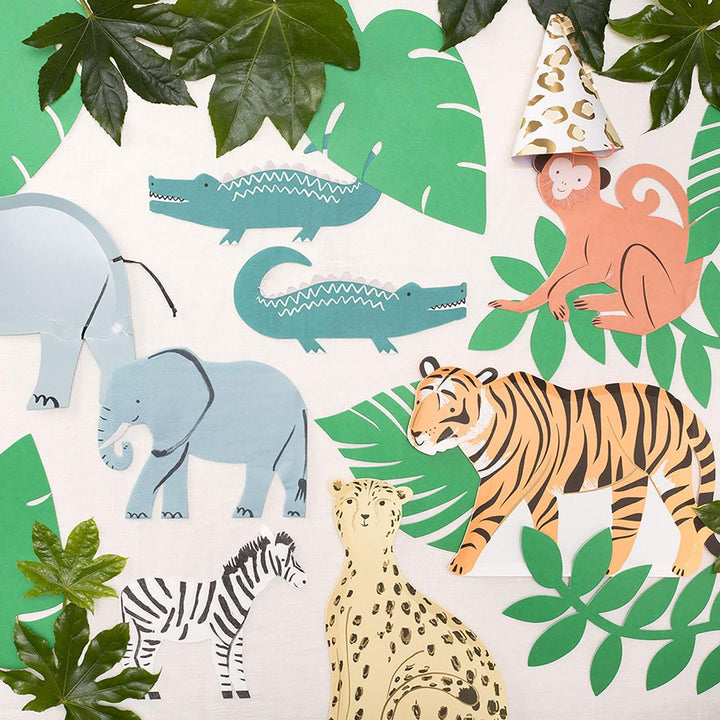 Tiger Party Plates x 8 - Jungle Party Supplies Meri Meri party plates Tiger Party Plates x 8
