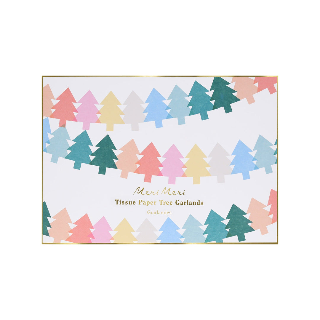 Tissue Paper Christmas Tree Garland Set | Meri Meri Christmas Garlands Bunting Tissue Paper Christmas Tree Garland Set