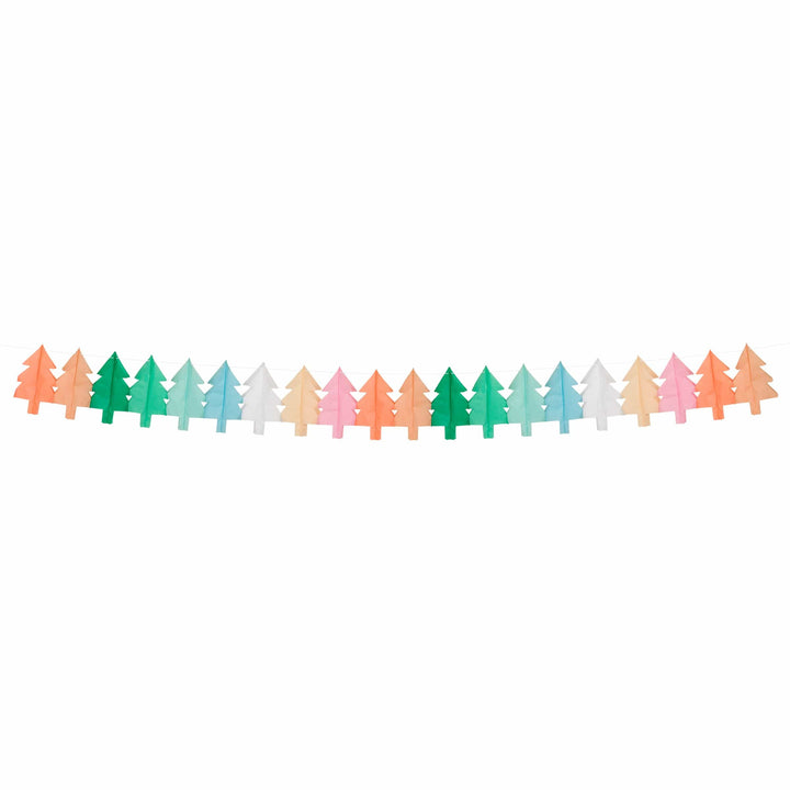 Tissue Paper Christmas Tree Garland Set | Meri Meri Christmas Garlands Bunting Tissue Paper Christmas Tree Garland Set