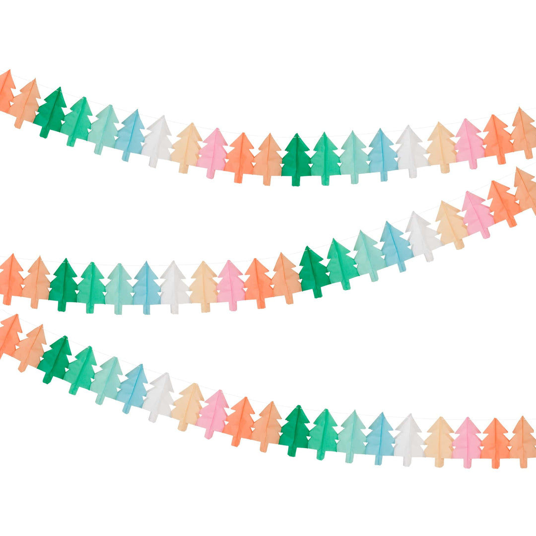Tissue Paper Christmas Tree Garland Set | Meri Meri Christmas Garlands Bunting Tissue Paper Christmas Tree Garland Set