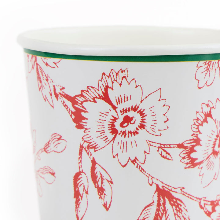 Toile De Jouy Christmas Party Cups x 8 | Meri Meri Christmas Table party cups Toile De Jouy Christmas Party Cups x 8