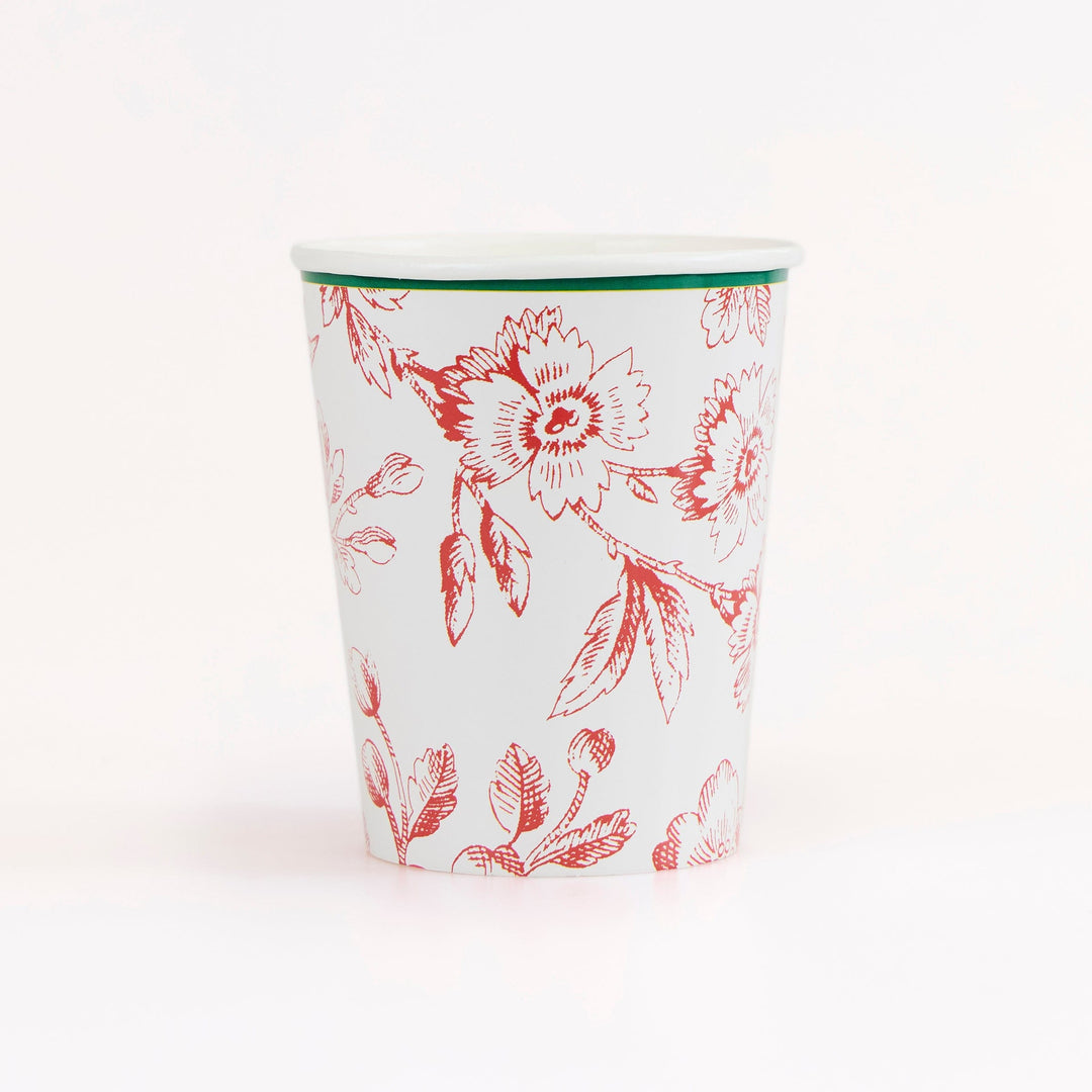 Toile De Jouy Christmas Party Cups x 8 | Meri Meri Christmas Table party cups Toile De Jouy Christmas Party Cups x 8