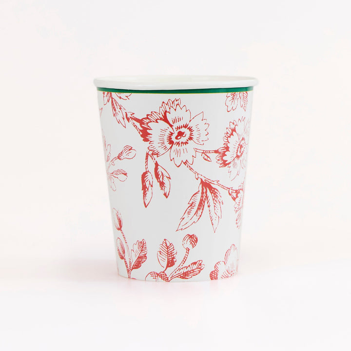 Toile De Jouy Christmas Party Cups x 8 | Meri Meri Christmas Table party cups Toile De Jouy Christmas Party Cups x 8