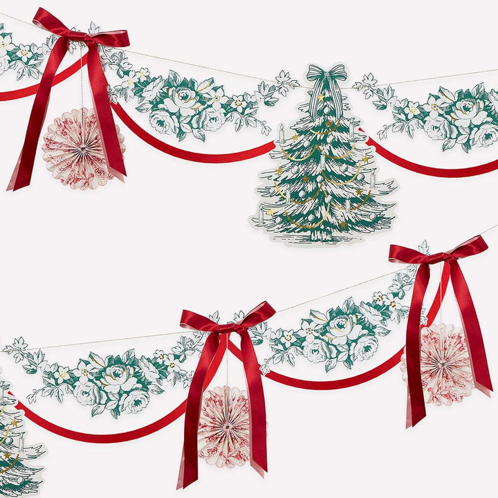 Toile De Jouy Christmas Party Garland Bunting Toile De Jouy Christmas Party Garland