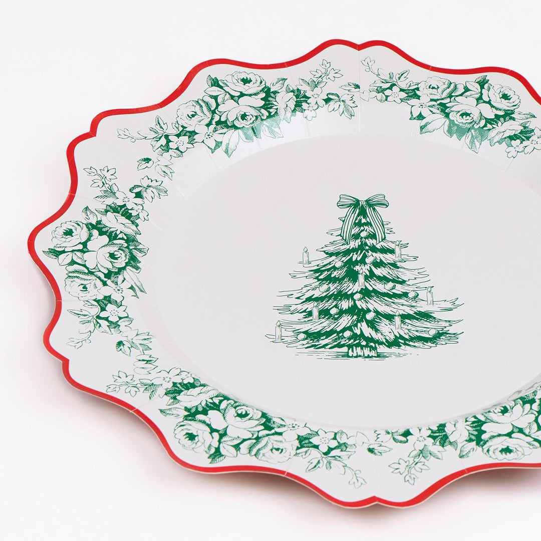 Toile De Jouy Christmas Side Party Plates x 8 party plates Toile De Jouy Christmas Side Party Plates x 8