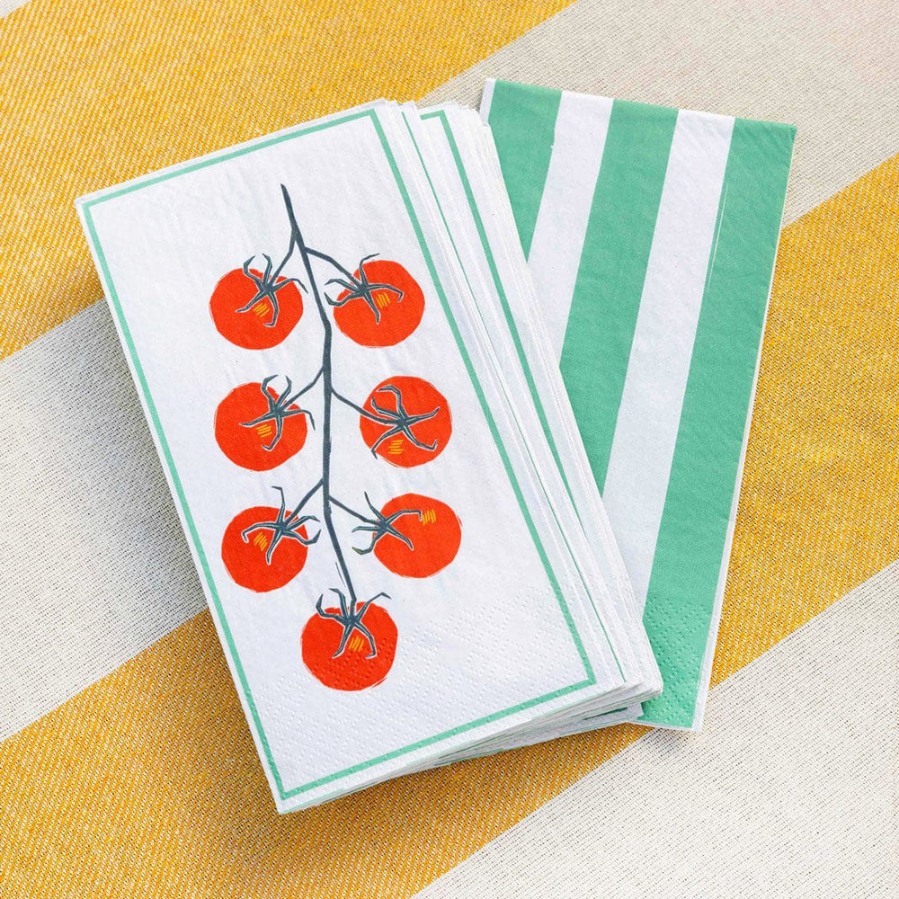 Tomato Long Lunch Napkins | Talking Tables | Little Big Party Paper Napkins Tomato Long Lunch Paper Napkins - 8 Pack Display