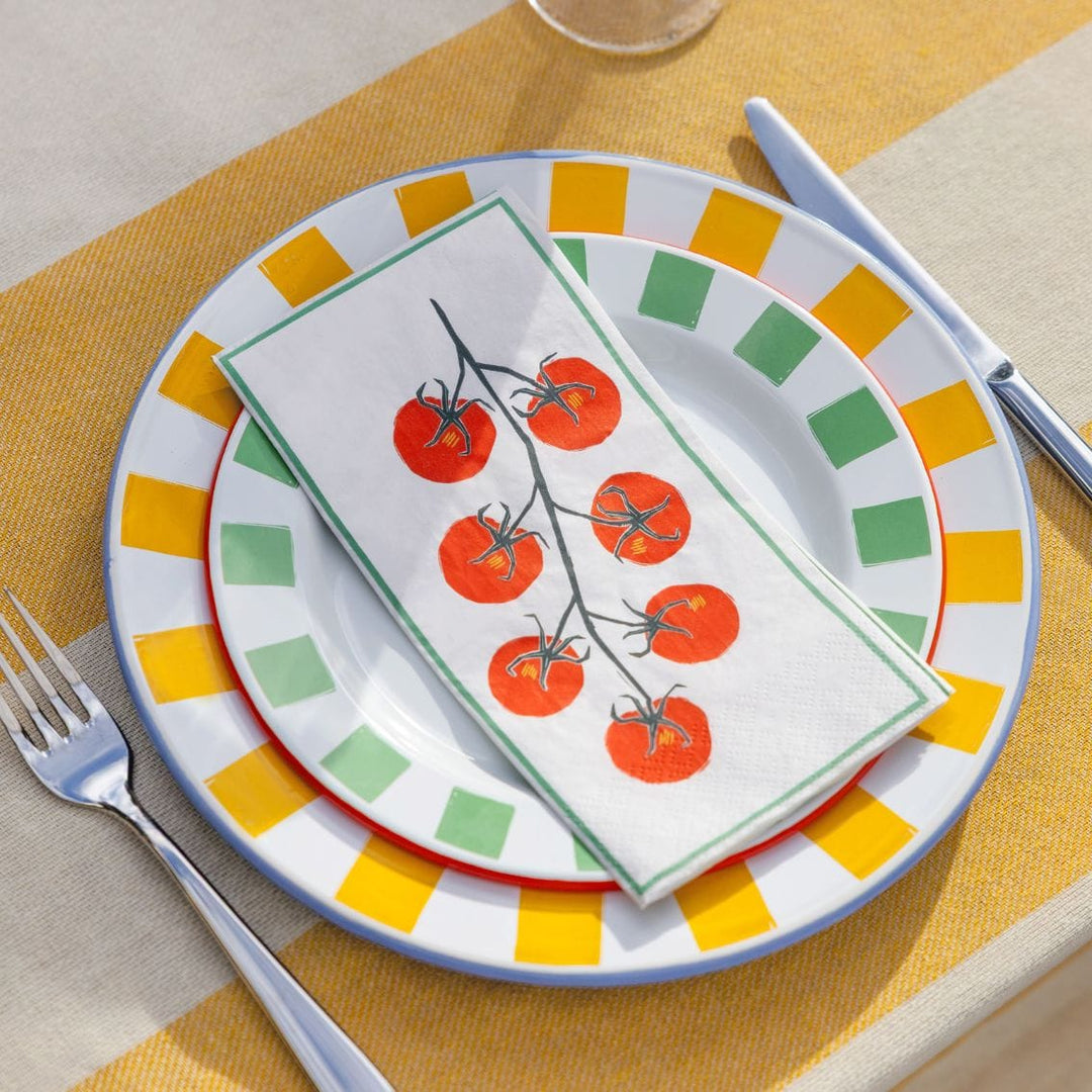 Tomato Long Lunch Napkins | Talking Tables | Little Big Party Paper Napkins Tomato Long Lunch Paper Napkins - 8 Pack Display