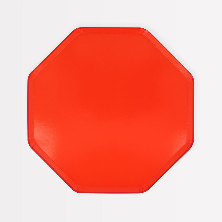 Tomato Red Side Party Plates x 8 | Meri Meri party plates Tomato Red Side Party Plates x 8