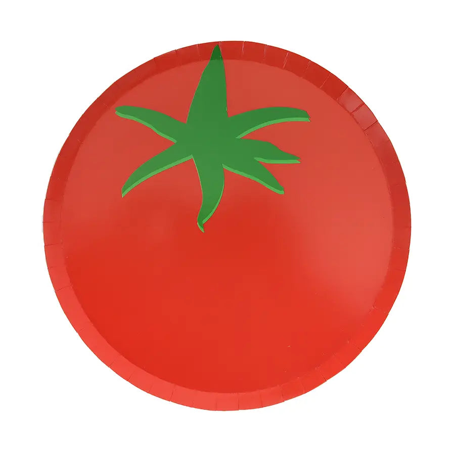 Tomato Shaped Party Plates x 8 - Italian Theme Party Supplies Disposable Plates Tomato Shaped Party Plates x 8