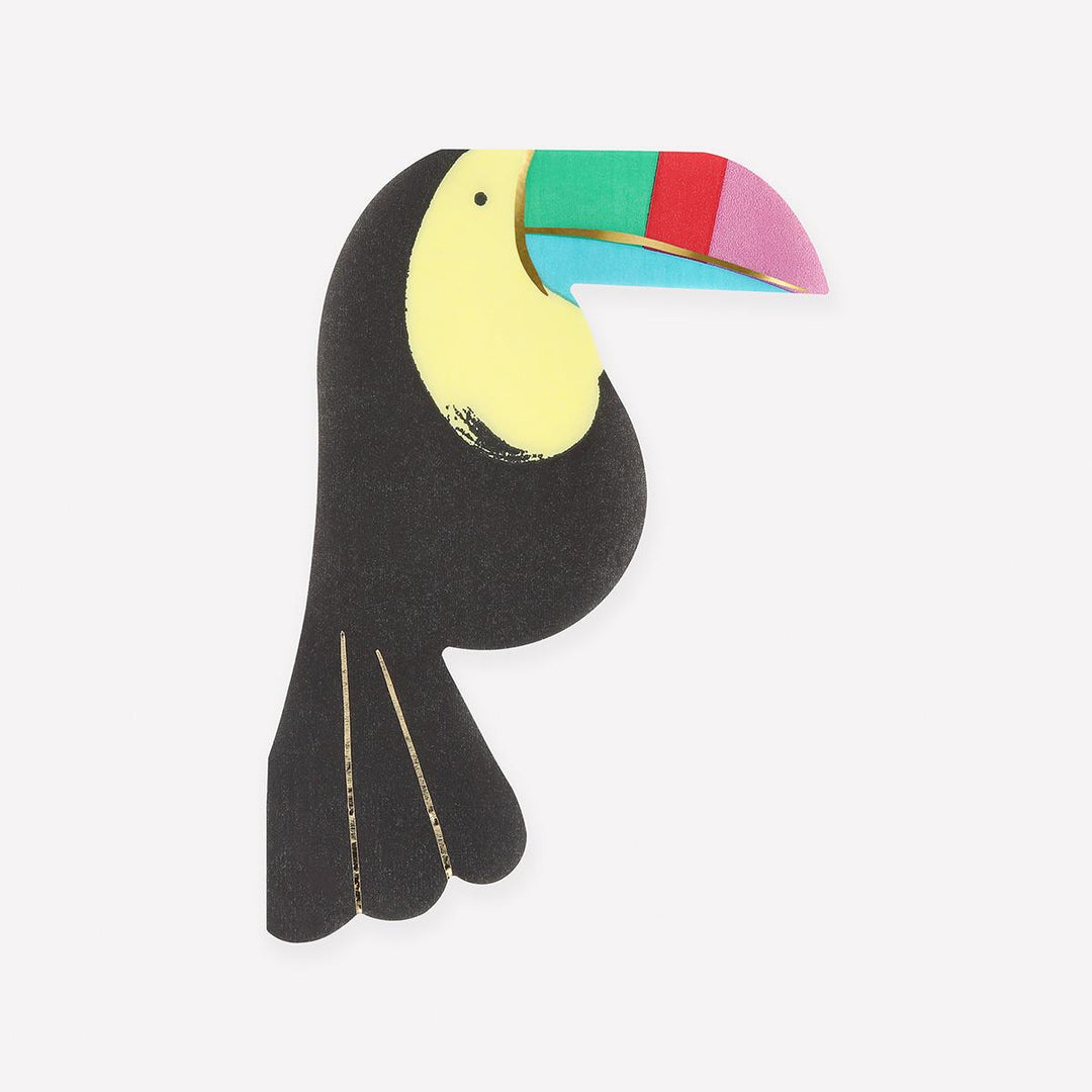 Toucan Shaped Party Napkins x 16 | Meri Meri party napkins Toucan Shaped Party Napkins x 16