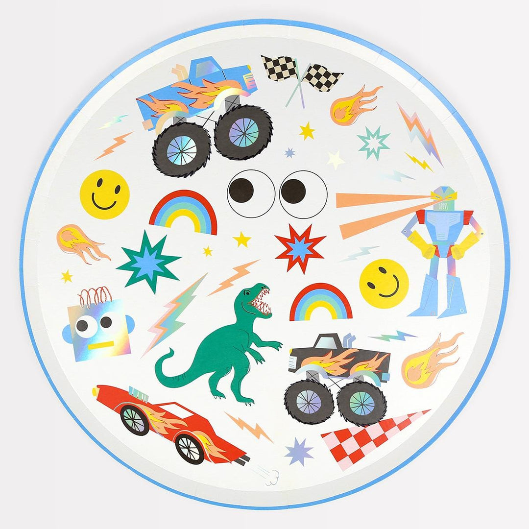 Toybox Icon Dinner Plates x 8 | Party Tableware UK Plates Toybox Icon Dinner Plates x 8