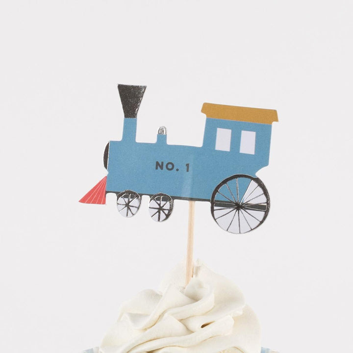 Train Cupcake Kit x 24 | Meri Meri Transport Party Cake Decorating Supplies Train Cupcake Kit x 24