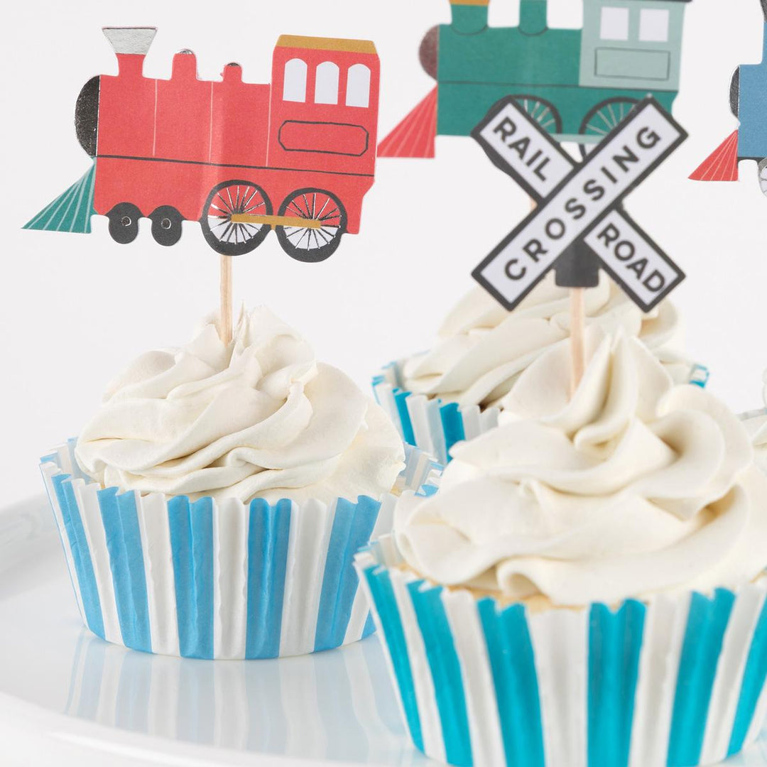 Train Cupcake Kit x 24 | Meri Meri Transport Party Cake Decorating Supplies Train Cupcake Kit x 24