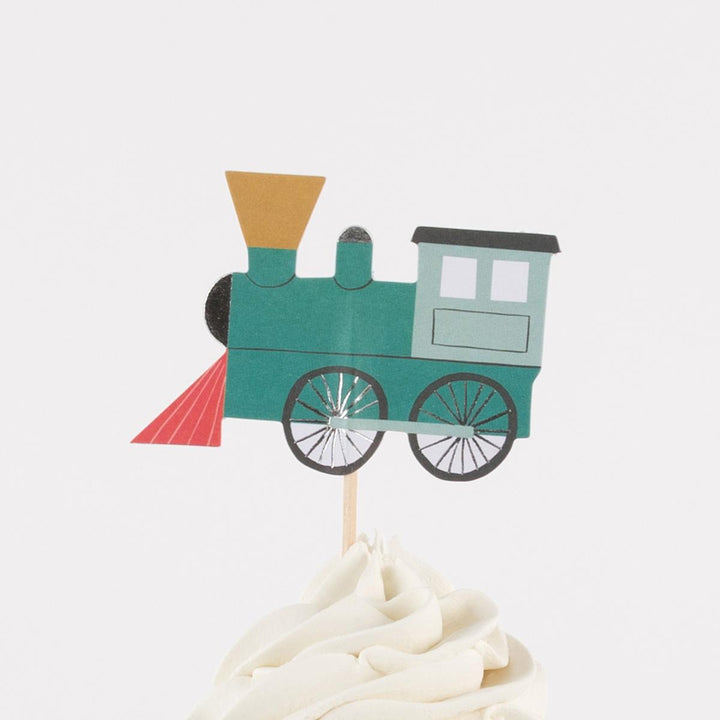 Train Cupcake Kit x 24 | Meri Meri Transport Party Cake Decorating Supplies Train Cupcake Kit x 24