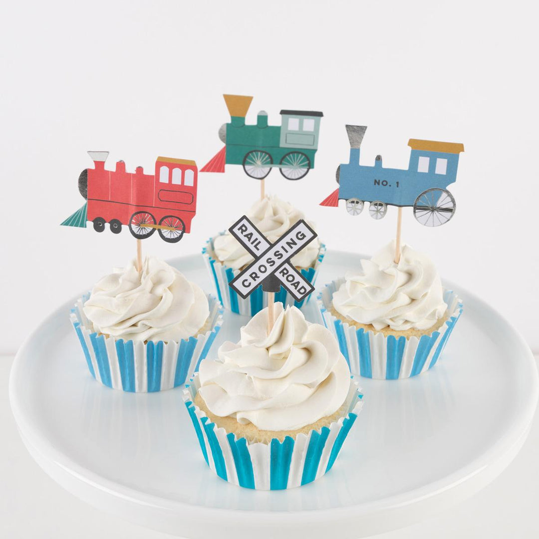 Train Cupcake Kit x 24 | Meri Meri Transport Party Cake Decorating Supplies Train Cupcake Kit x 24