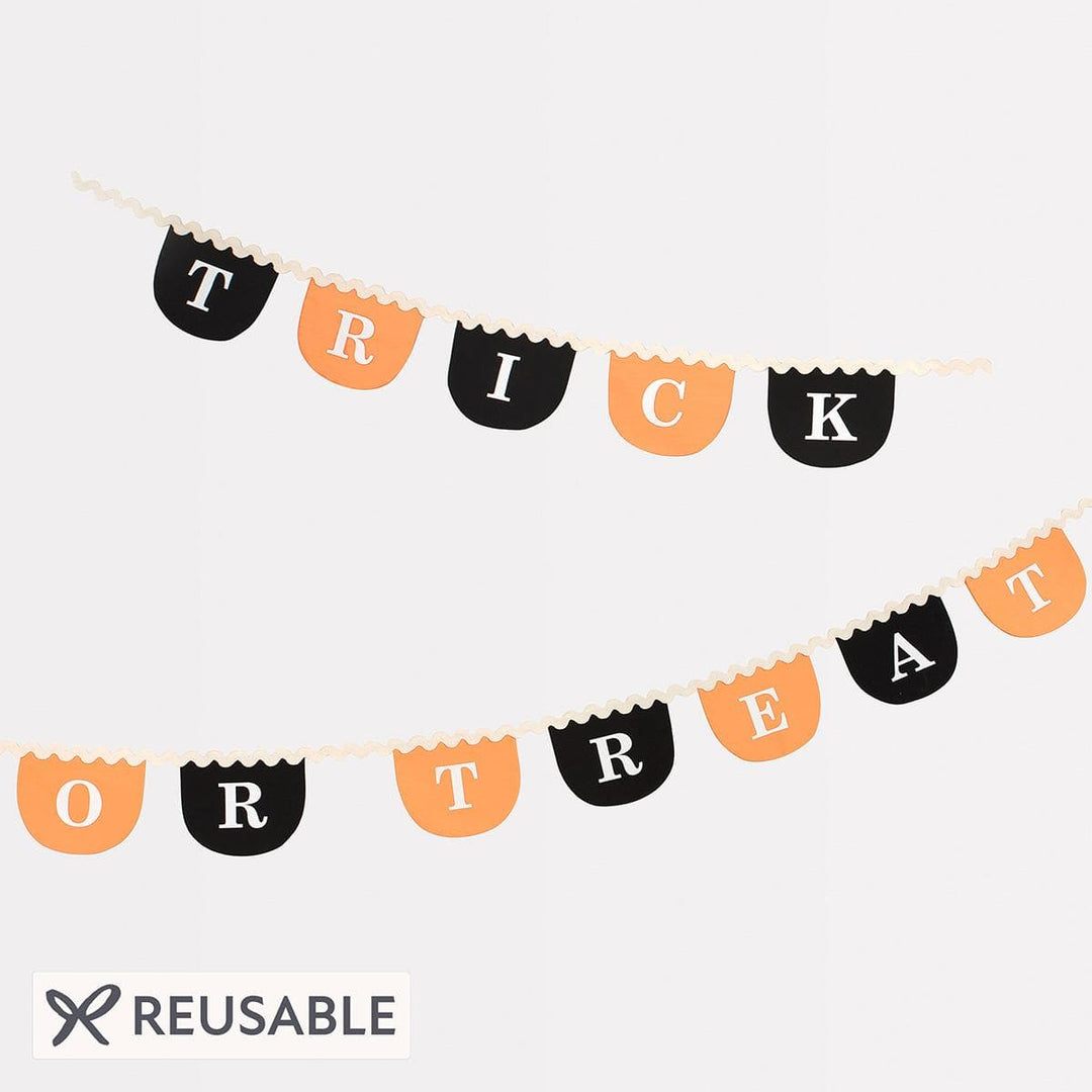 Trick Or Treat Fabric Party Garland | Meri Meri Halloween Decorations Bunting Trick Or Treat Fabric Party Garland