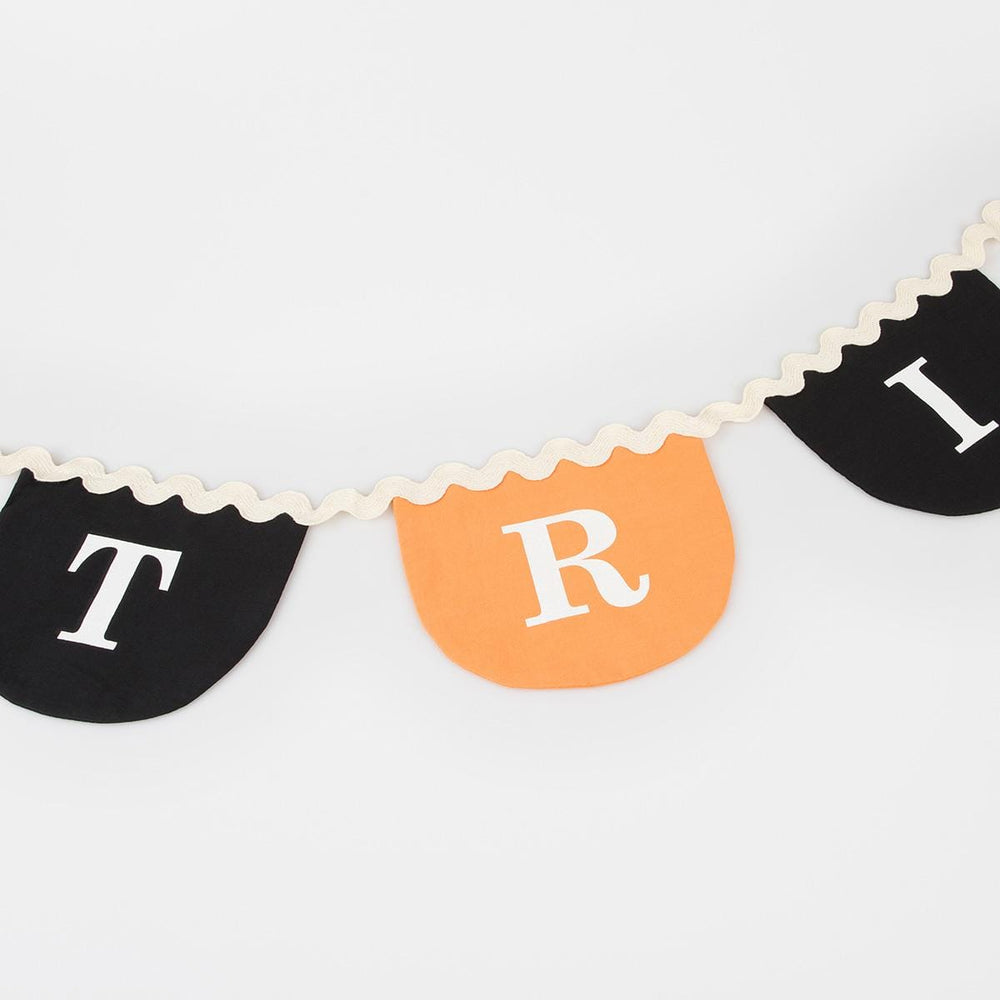 Trick Or Treat Fabric Party Garland | Meri Meri Halloween Decorations Bunting Trick Or Treat Fabric Party Garland