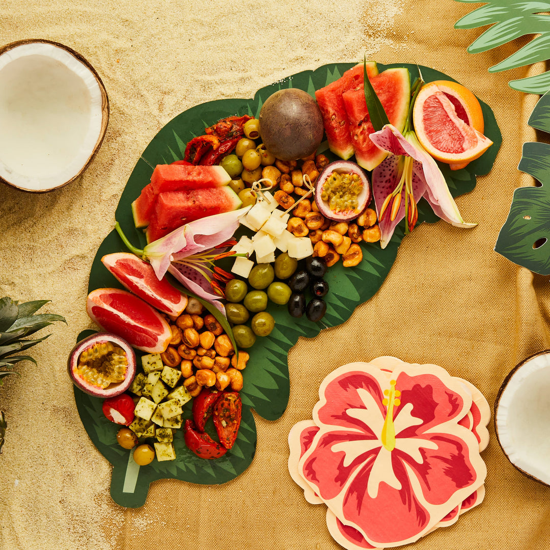 Tropical Leaf Card Platter | Tropical Party Supplies UK Party Tableware Tropical Leaf Card Platter