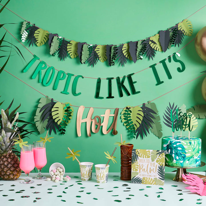 Tropical Leaf Card Platter | Tropical Party Supplies UK Party Tableware Tropical Leaf Party Platter