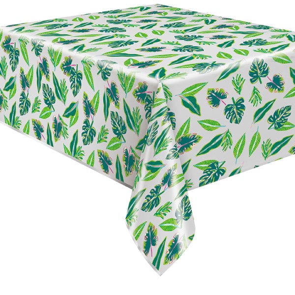 party cup Tropical Leaves Party Table Cover