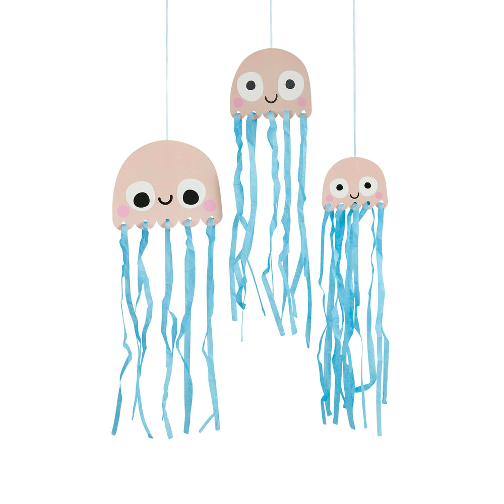 Under The Sea Party Supplies - Hanging Jellyfish Decorations x 3 Hanging Decoration Hanging Jellyfish Decorations x 3