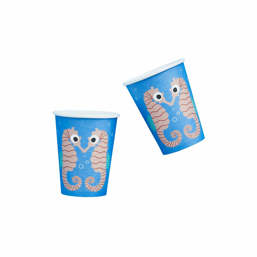 Under The Sea Party Supplies - Seahorse Party Cups x 8 Disposable Cups Seahorse Party Cups x 8