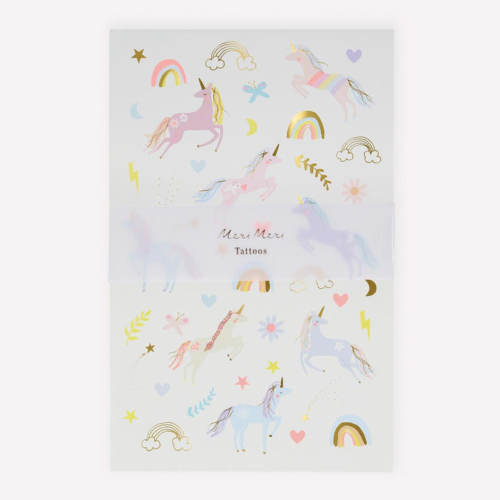 Unicorn Large Temporary Tattoo Sheets x 2 | Meri Meri temporary tattoos Unicorn Large Temporary Tattoo Sheets x 2