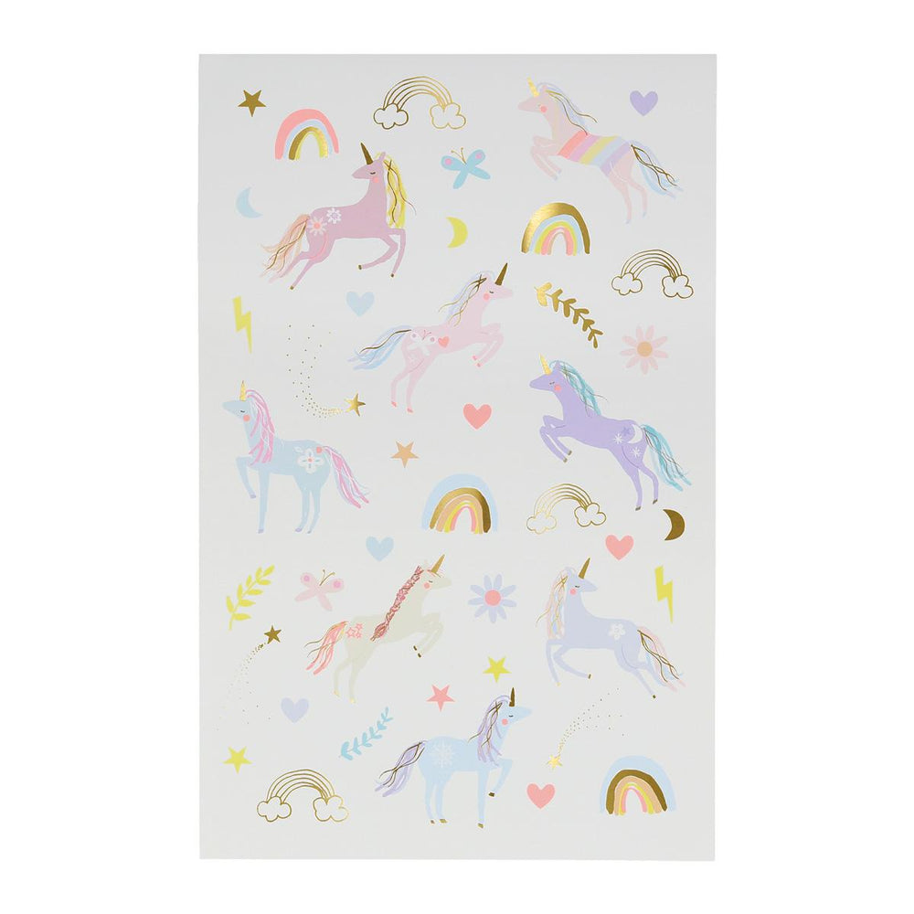 Unicorn Large Temporary Tattoo Sheets x 2 | Meri Meri temporary tattoos Unicorn Large Temporary Tattoo Sheets x 2