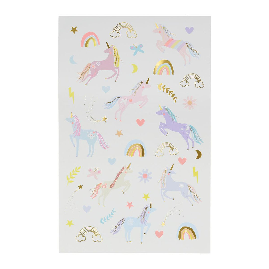 Unicorn Large Temporary Tattoo Sheets x 2 | Meri Meri temporary tattoos Unicorn Large Temporary Tattoo Sheets x 2