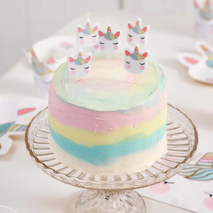 Unicorn Party - Unicorn Birthday Cake Candles x 5 Birthday Candles Unicorn Birthday Cake Candles x 5