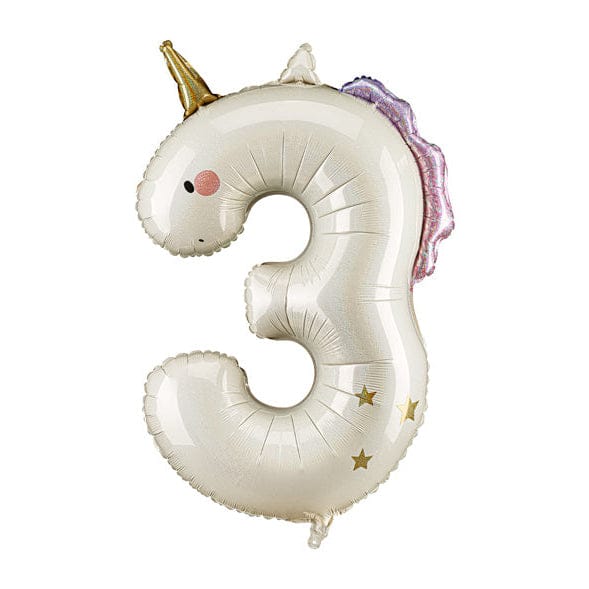 Unicorn Shaped Number 3 Foil Balloon Foil Balloon Unicorn Shaped Number 3 Foil Balloon
