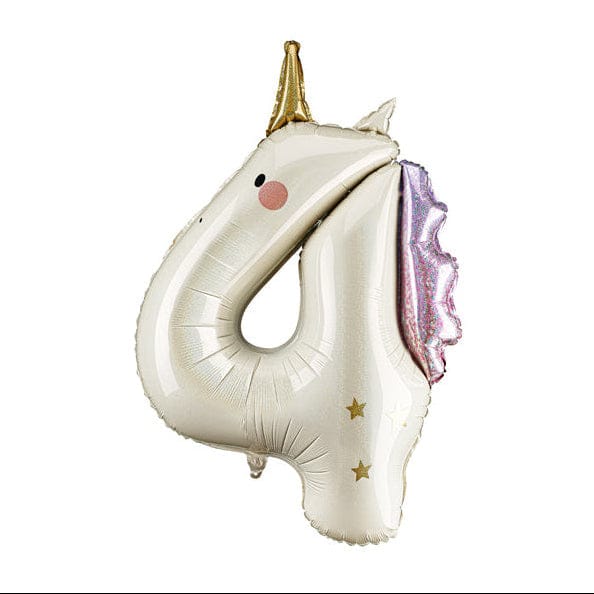 Unicorn Shaped Number 4 Foil Balloon Foil Balloon Unicorn Shaped Number 4 Foil Balloon