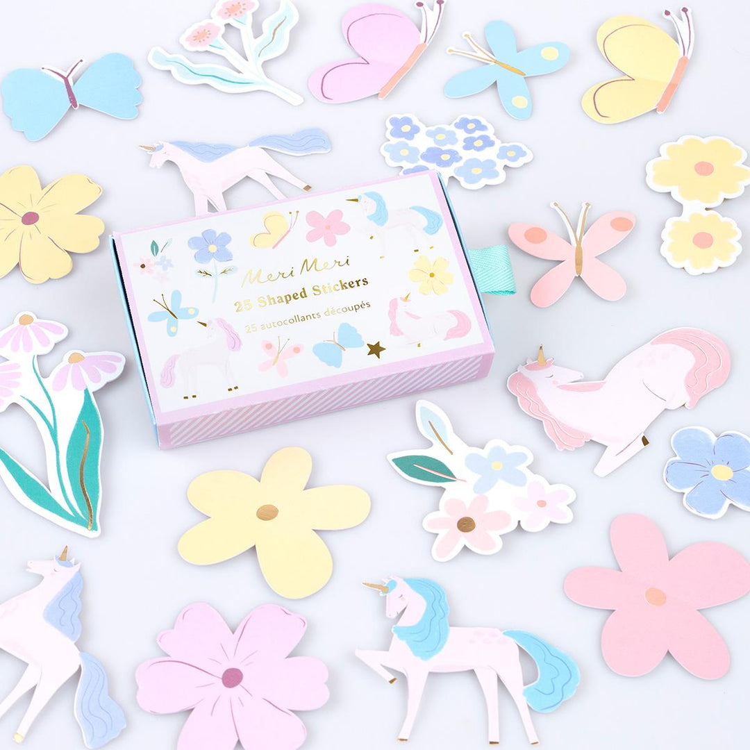 Unicorn Shaped Stickers x 25 | Meri Meri Decorative Stickers Unicorn Shaped Stickers x 25