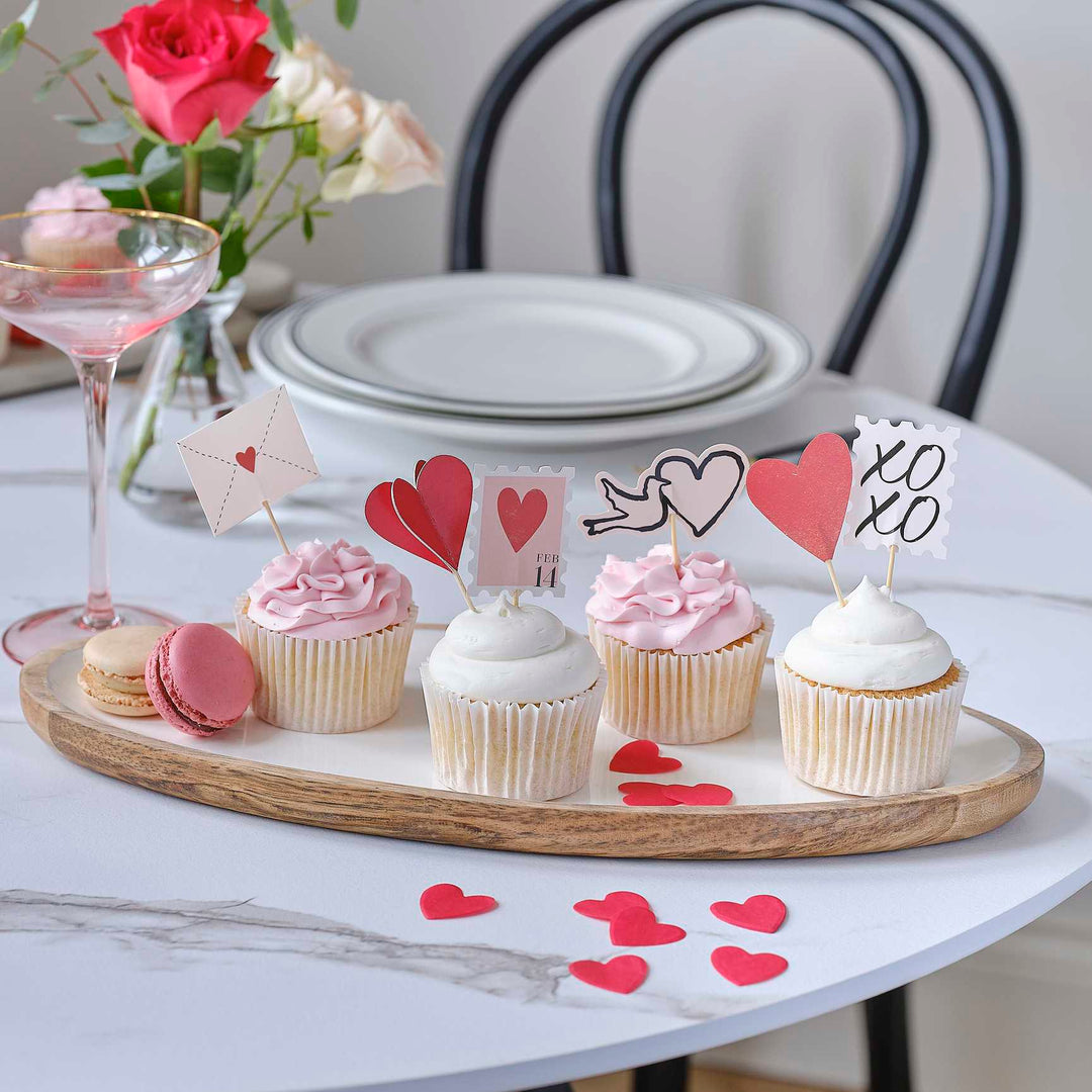 Cake Topper Valentines Cupcake Toppers x 12