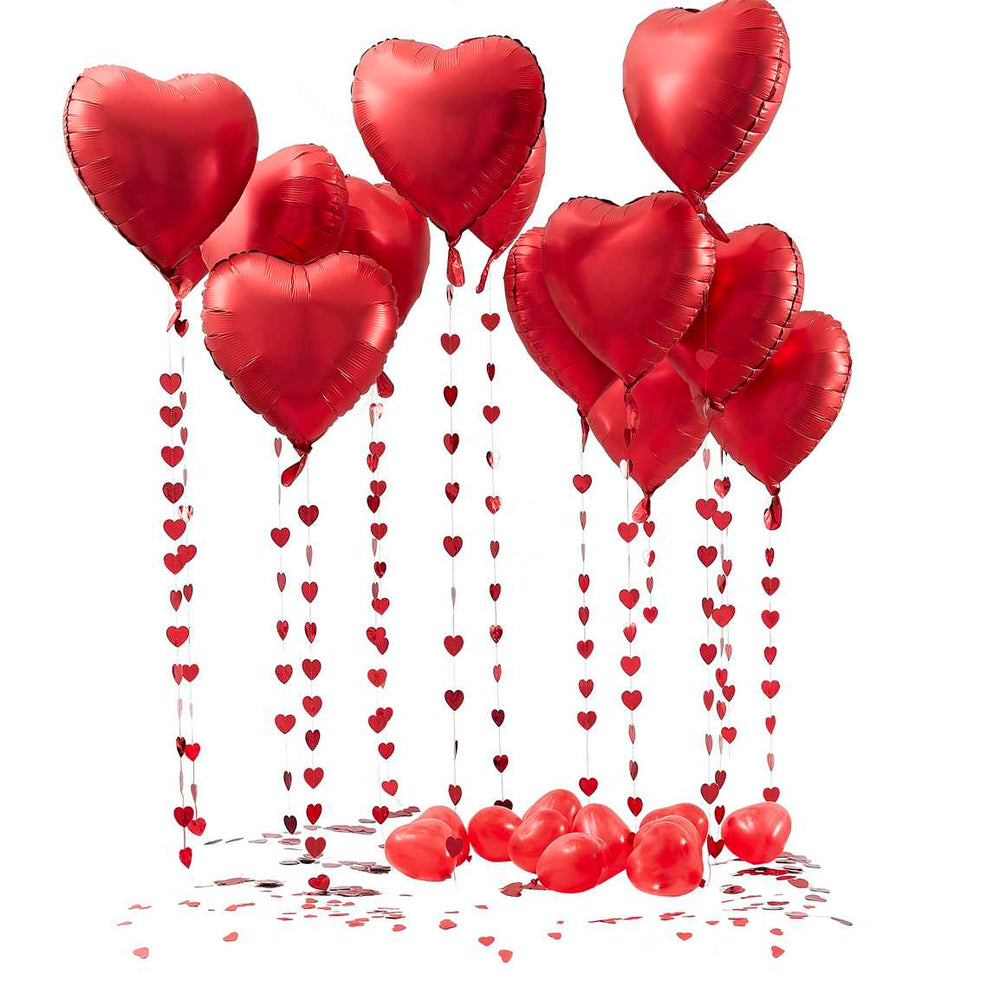 Foil Balloon Valentines Day Heart Balloon Kit Pack of 25
